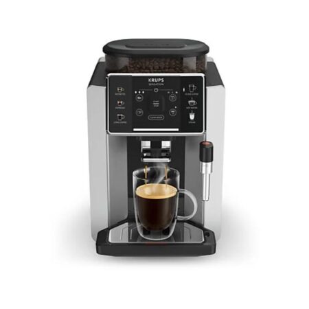 Cafetera superautomática – Krups Sensation C90 EA910E10, 1450 W, 15 bar, 1.7 L, 6 programas, 2 tazas, Barista Inside Technology, Autolimpieza, Plata