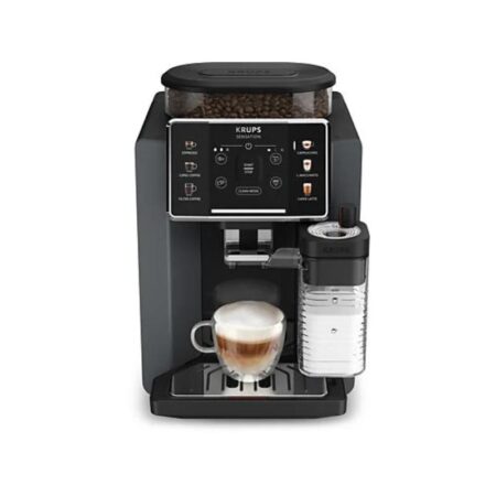 Cafetera superautomática – Krups Sensation Milk EA912B, 15 bar, 1450 W, 1.7 L, 6 modos, 2 tazas, Depósito de leche 0.3 L, Táctil, Gris