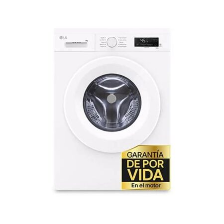 Lavadora carga frontal – LG F4X1008NWH, 8 kg, 1400 rpm, 10 programas, Steam™, ThinQ™, Blanco Marfil