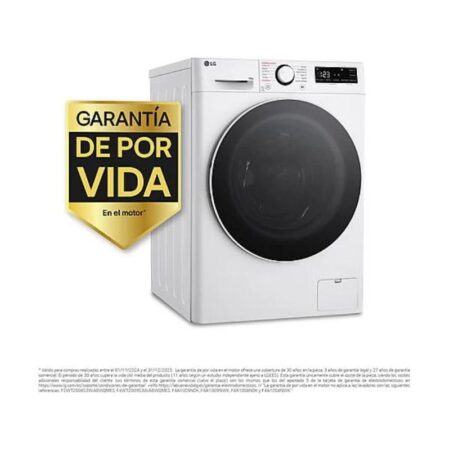 Lavadora carga frontal – LG F4WR6010A0W, Serie 600, 10 kg, 1400 rpm, 12 programas, AI Direct Drive™, TurboWash™360˚, Blanco