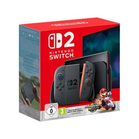 Consola – Nintendo Switch 2, 7.9” Full HD HDR 120 Hz, 256 GB, Magnetic Joy-Con 2 con modo ratón, Azul y Rojo Neón + Juego Mario Kart World (Digital)