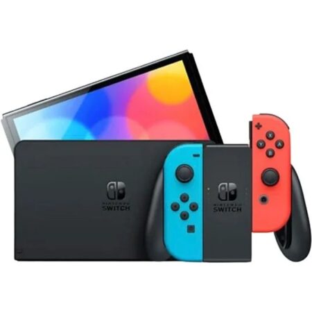 Consola – Nintendo Switch OLED, 7, Joy-Con, 64 GB, Azul y Rojo Neón