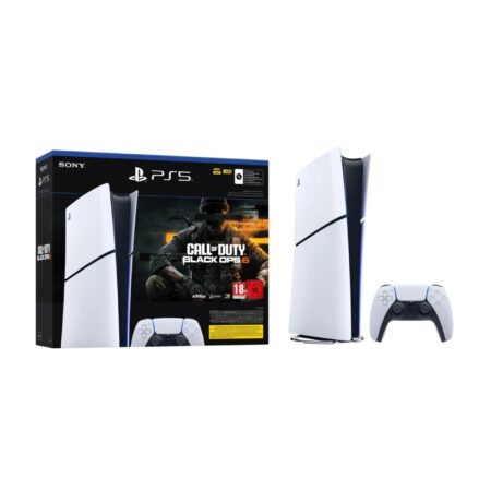 Consola PS5 – SONY PlayStation 5 Slim Digital Edition – Call of Duty Black Ops 6 Bundle, 1024 GB, Negro, Blanco