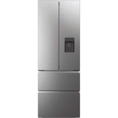 Haier Americano HFW7720EWMP 4 Puertas 70cm 477L 200cm Clase E No Frost Dispensador WiFi Inox