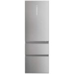 Haier Combi HTW5618CNMG 360L 185cm Clase C Total No Frost Inverter 35dB WiFi Display Inox