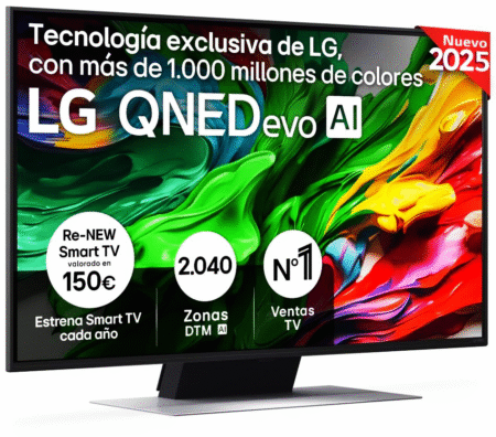 TV LG 43" QNED MiniLED 43QNED87A6D – 4K Ultra HD, Procesador α7, WebOS 25, Dolby Digital, HDR10 y Sonido Inteligente AI