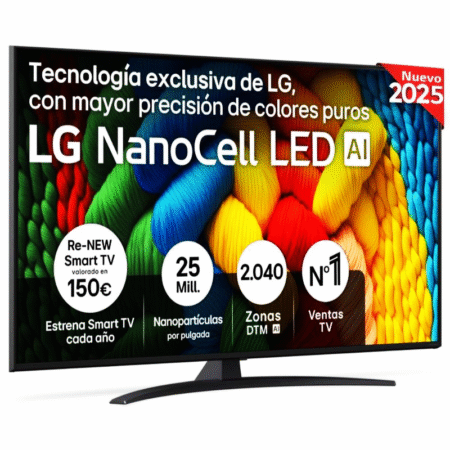 LG NanoCell TV 55" 4K UHD Procesador Alpha 7 Gen 8 webOS 25 Cloud Gaming