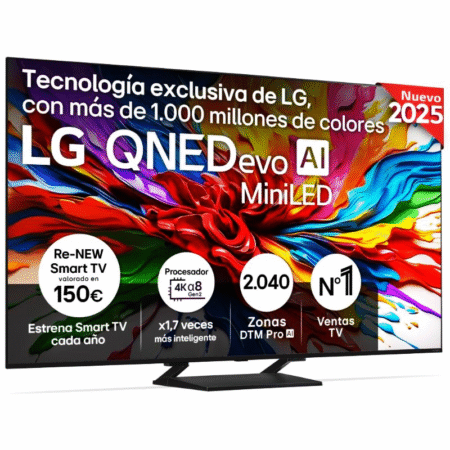 LG QNED Evo TV 55" 4K UHD MiniLED Procesador Alpha 8 144Hz Dolby Atmos
