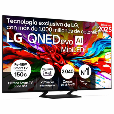 LG QNED MiniLED TV 65" 4K UHD Procesador Alpha 8 144Hz FreeSync Dolby Atmos 40W